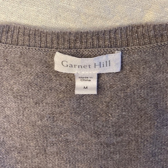 Garnet Hill Cashmere Lace hem sweater size M - Picture 9 of 10